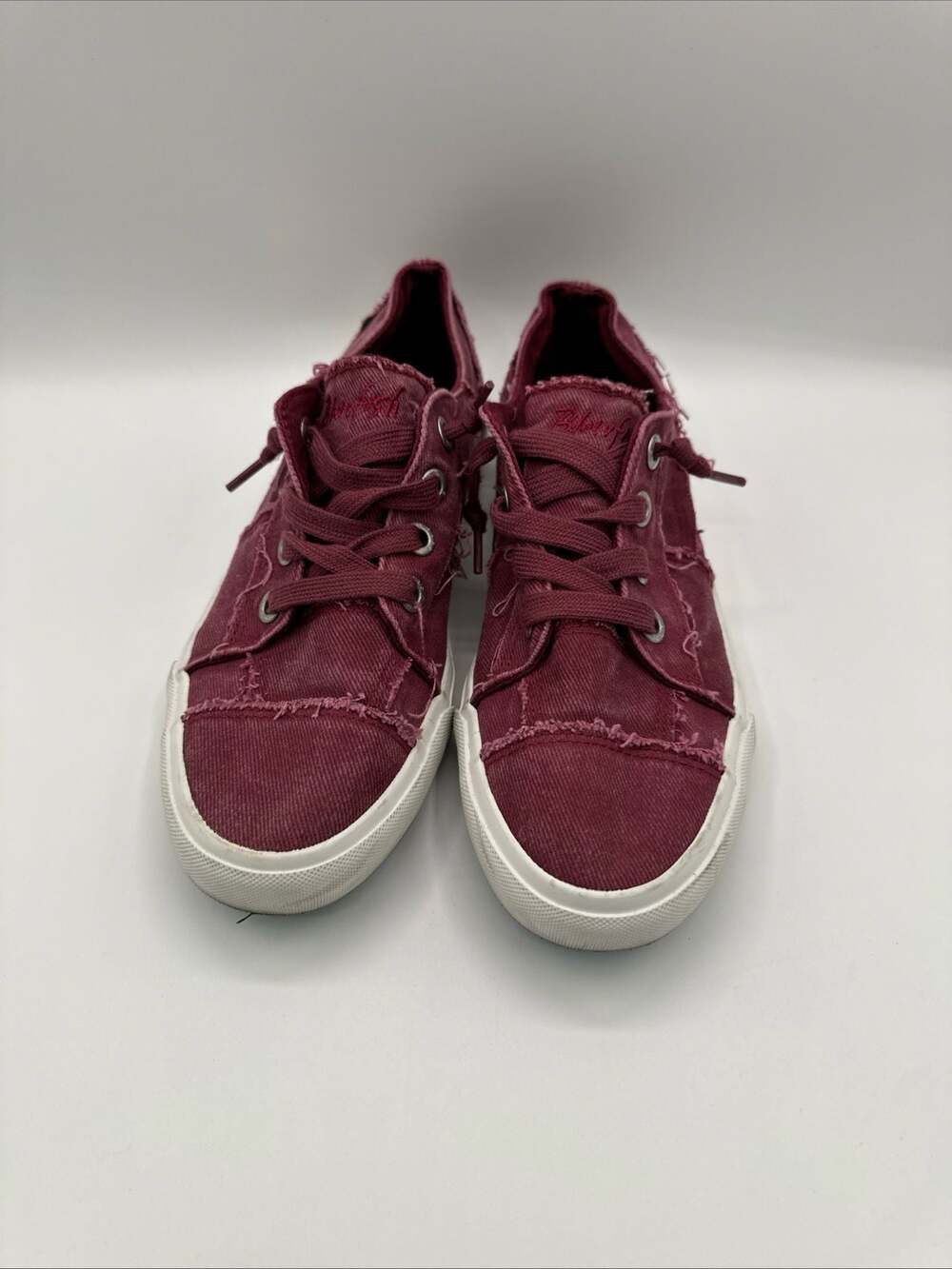 Blowfish Malibu Marley Distressed Canvas Slip-On Sneakers Burgundy